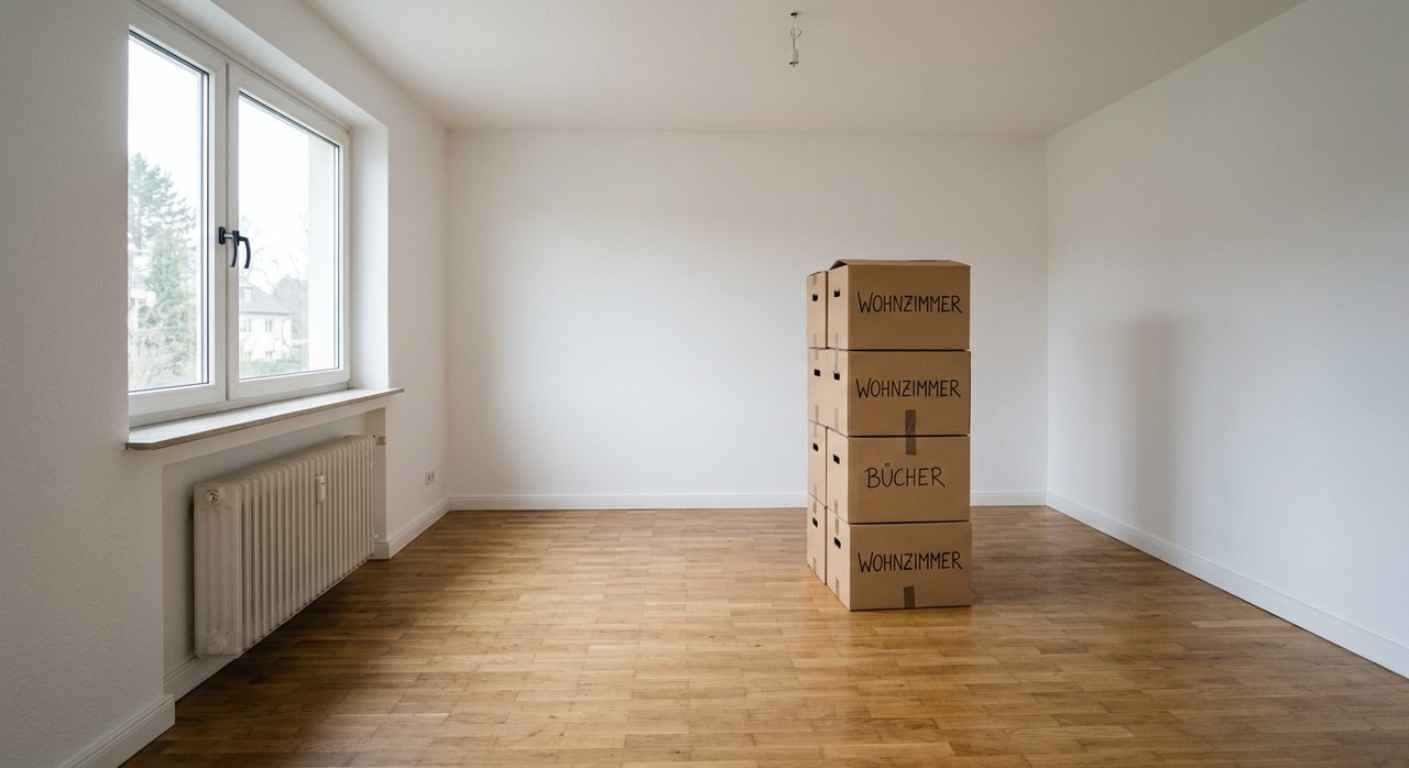 Leere Wohnung nach abgeschlossener Auflösung